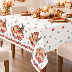 Thanksgiving Harvest Printed Plastic Table Cover